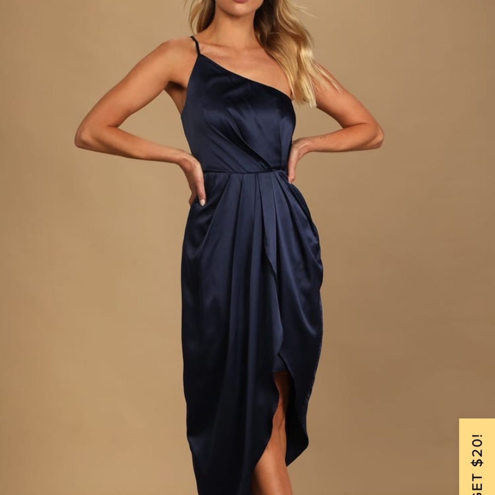 Lulus Law of Attraction Navy Dress NWT